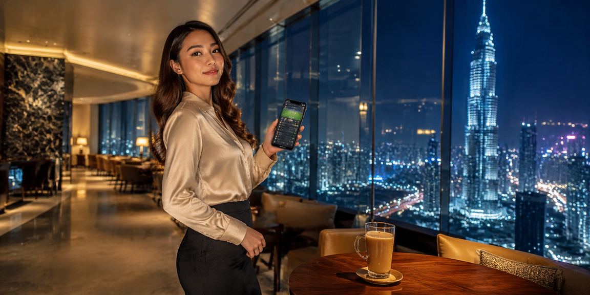 Pengguna di Kuala Lumpur membuat deposit untuk pertaruhan sukan melalui platform mudah alih